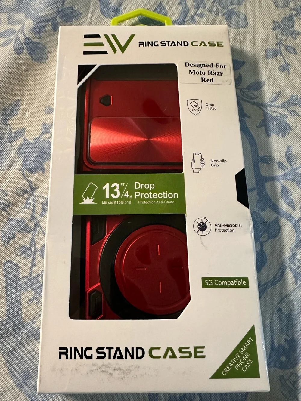Ring Stand Protective Case for Moto Razr - Metallic Red